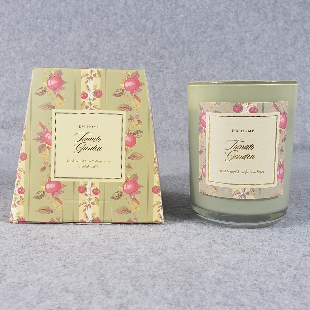 DW Home Tomato Garden Scented Candle 7.6 oz Hand Poured Glass Jar Richly Scented